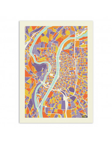 Art-Poster -Lyon Rainbow map -...