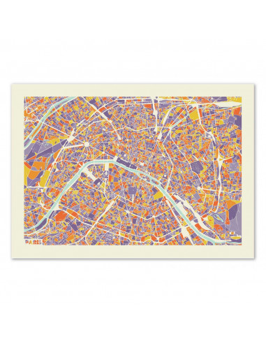 Art-Poster - Paris Rainbow map -...