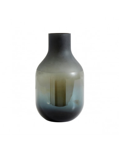 Vase en céramique noir et métallique