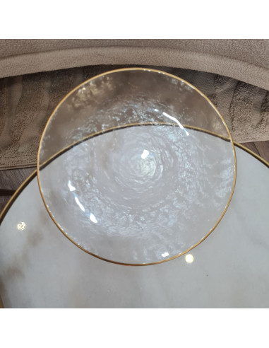 Assiettes - Transparente et bord doré - x6 - Dragone Art Deco