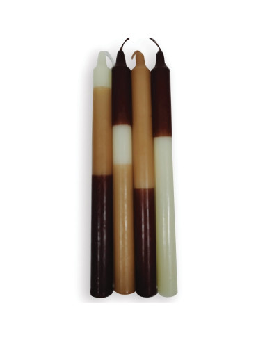 Bougie dégradée marron et blanc - x4