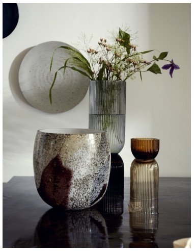 Vase ou bougeoir - Black/grey - L