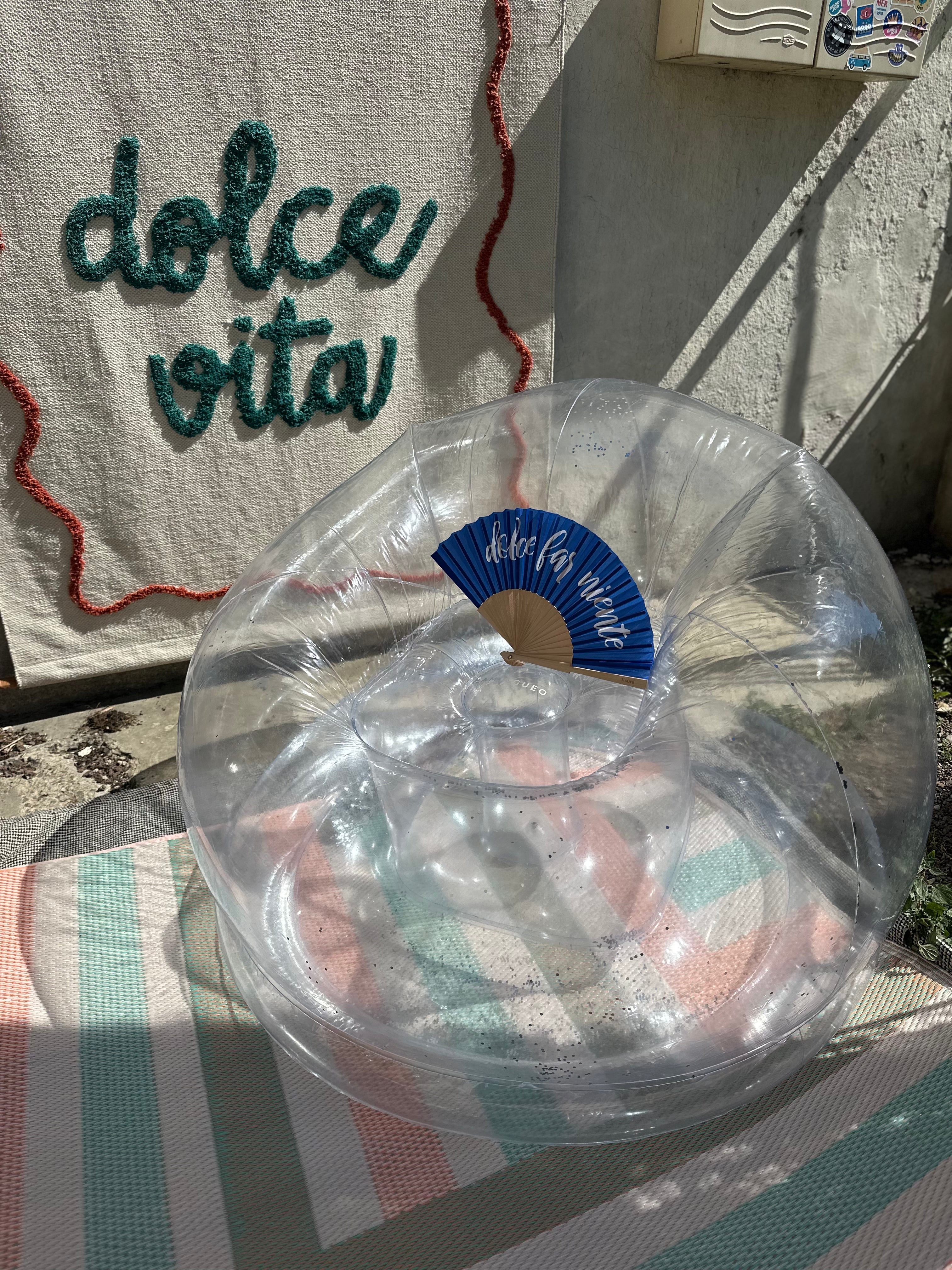 Fauteuil gonflable - transparent paillettes argent